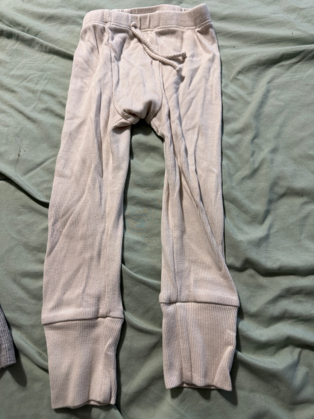 Kids Ribbed Casual Bottoms in Light Beige - Comfortable Everyday Pants